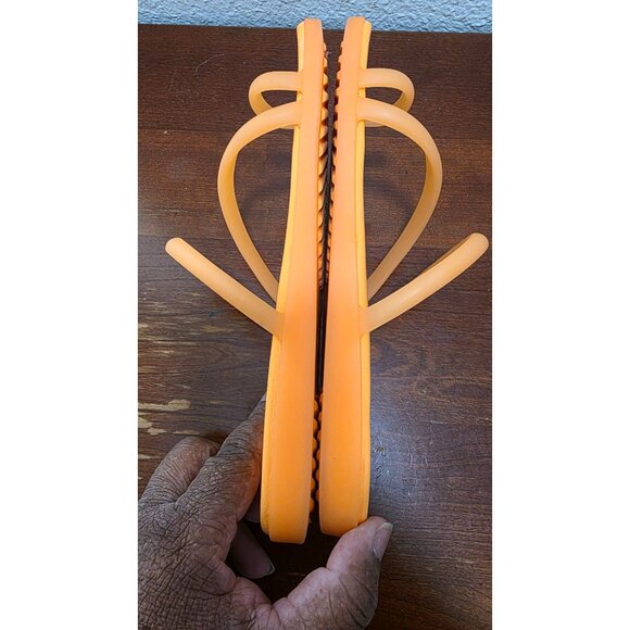 Crocs Women's Miami Frosted Toe Loop Strappy Orange Slide Sandals W5 - Picture 5 of 8